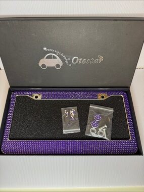 Purple Crystal liscense plate Frame